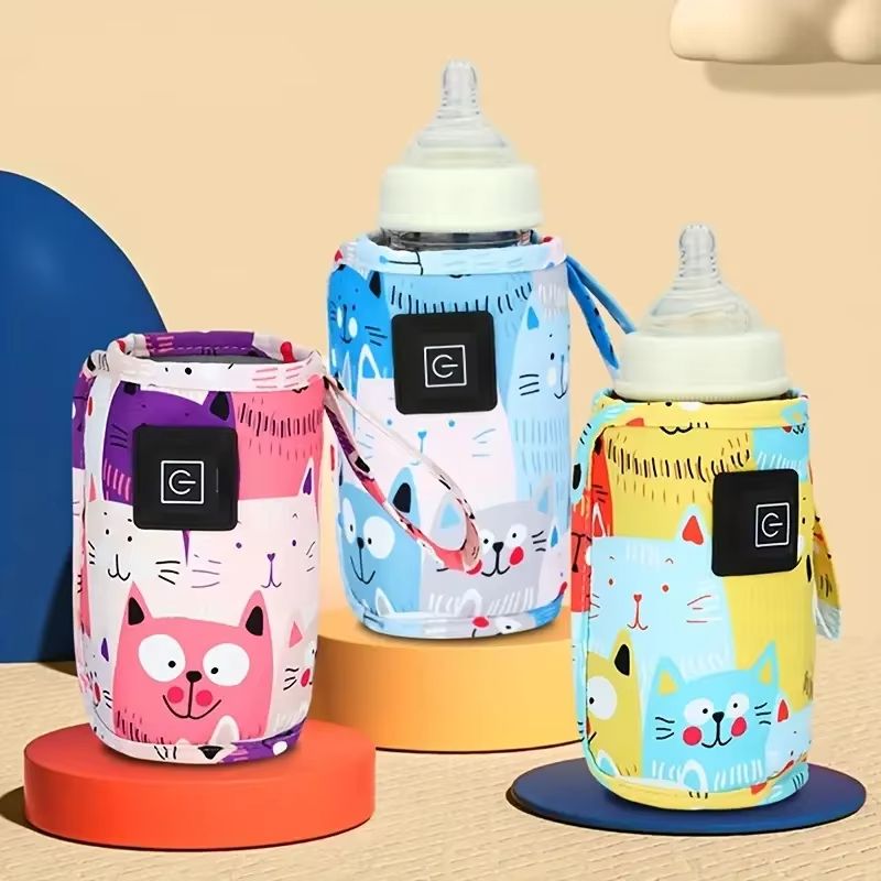USB Milk Water Warmer, Travel Stroller Insulated Bag, Nursing Bottle Heater, Portable Bottle Feeding Warmer, Christmas,