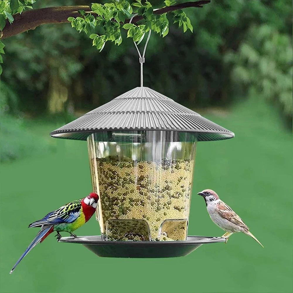 Outdoor Hanging Bird Feeder Gazebo Style with Rope for Wild Birds and Garden Decor