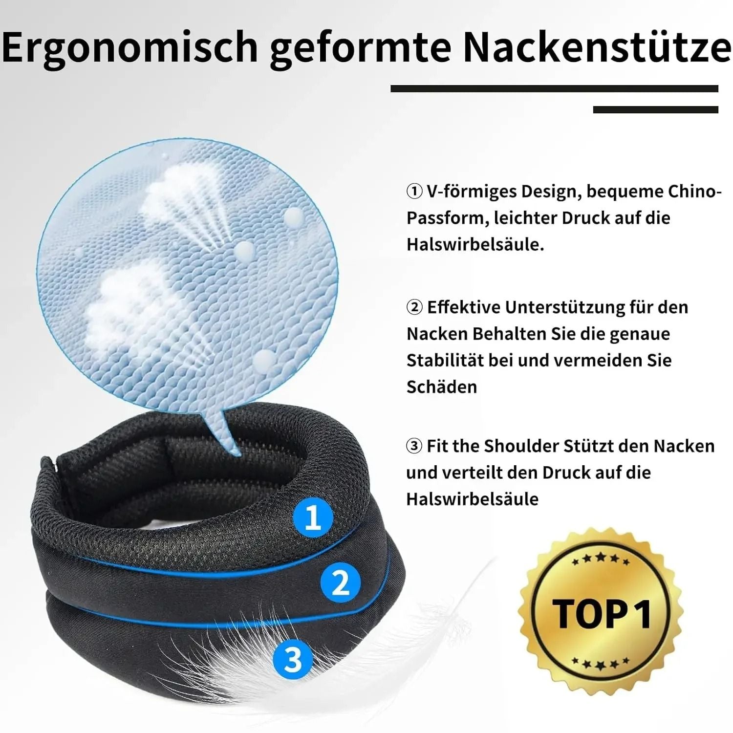 Neck Brace Support Pillow For Snoring Relief And Neck Pain Comfort 4