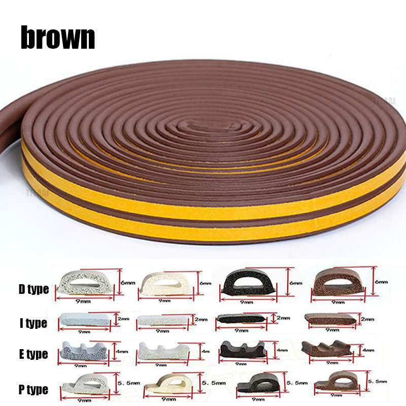 Self-Adhesive, Acoustic Foam Door Window Seal Strip, DIEP Rubber Weatherstrip for Insulation, Windproofing & Soundproof