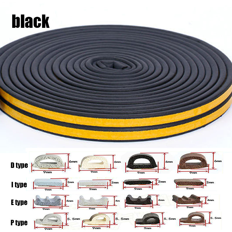 Self-Adhesive, Acoustic Foam Door Window Seal Strip, DIEP Rubber Weatherstrip for Insulation, Windproofing & Soundproof