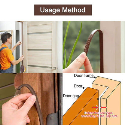 Self-Adhesive, Acoustic Foam Door Window Seal Strip, DIEP Rubber Weatherstrip for Insulation, Windproofing & Soundproof