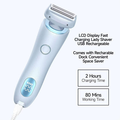 Portable Waterproof 2 In 1 Painless Shaving Knife Lady Private Part Hair Shaver Trimmer Epilator Bi 3