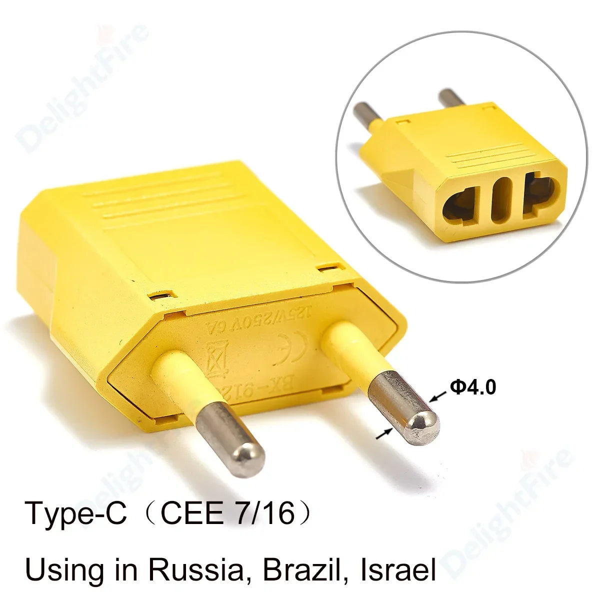 Plug Adapter, Travel Power Converter Euro Socket Electrical Outlet Charger for American to European Use