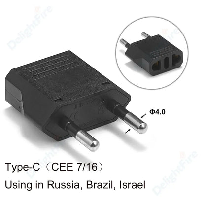 Plug Adapter, Travel Power Converter Euro Socket Electrical Outlet Charger for American to European Use