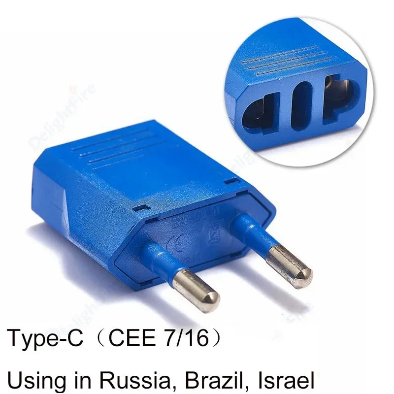 Plug Adapter, Travel Power Converter Euro Socket Electrical Outlet Charger for American to European Use
