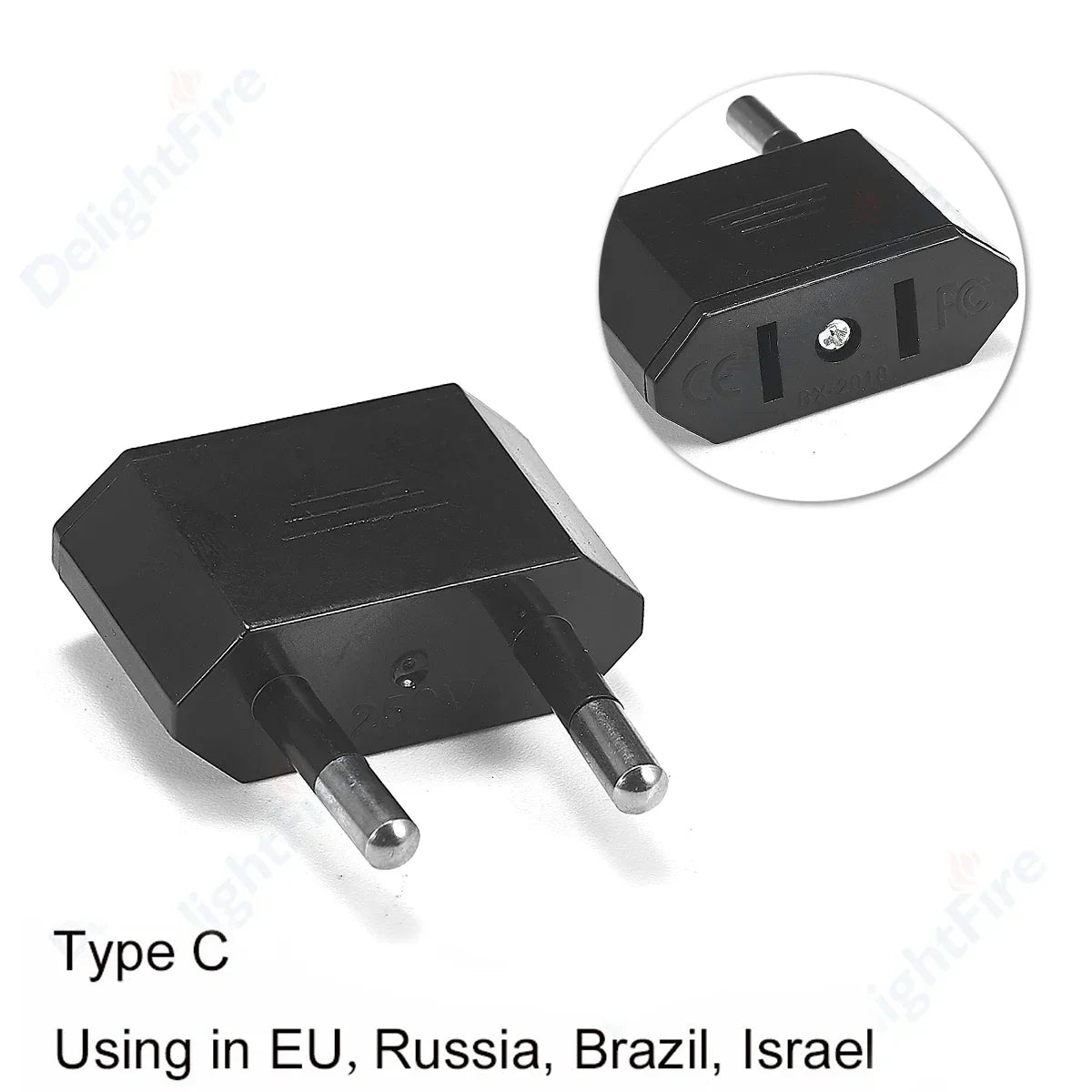 Plug Adapter, Travel Power Converter Euro Socket Electrical Outlet Charger for American to European Use