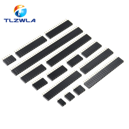 Pitch Female Header Sockets, Single Row Pin Connectors for PCB Motherboard DIY Projects