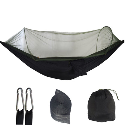 Outdoor Camping Hammock With Mosquito Net, Lightweight Hanging Hammocks in High-Strength Parachute Fabric for Adventures