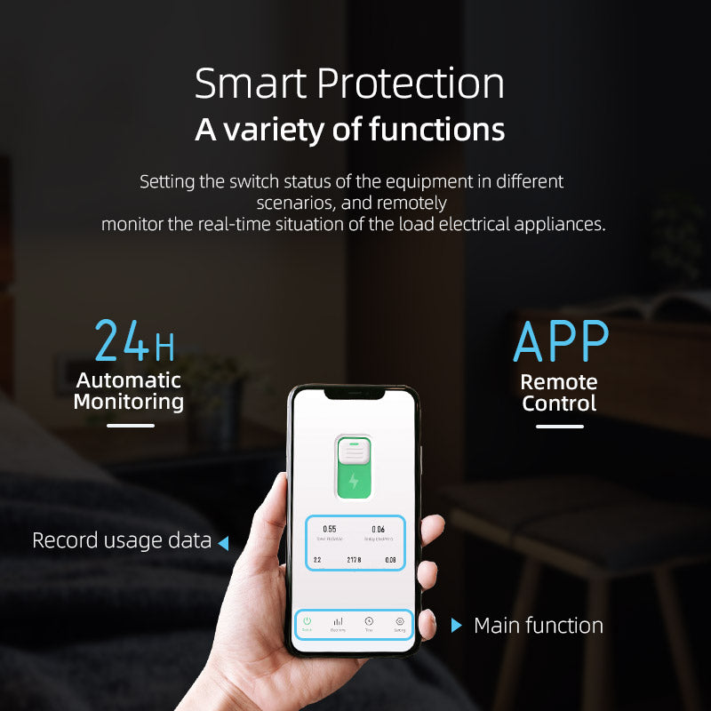 Smart Home Tuya WiFi Circuit Breaker Switch 63A 1P Din Rail With Metering, Remote Control Timer, Works With Smart Life