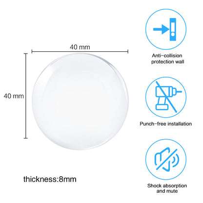 Self-Adhesive Round Transparent Silicone Door Stopper Wall Protector, Non-slip Muffler Plug for Handle Impact Protection