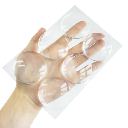 Self-Adhesive Round Transparent Silicone Door Stopper Wall Protector, Non-slip Muffler Plug for Handle Impact Protection