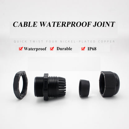 Waterproof Nylon Cable Gland Connector Joint, Cable Entry Fitting for Electrical Boxes, Panels, and Junction Enclosure