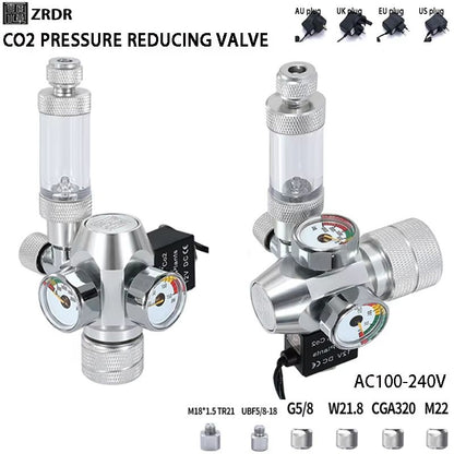 DIY Aquarium CO2 Regulator Kit With Electromagnetic Valve  Bubble Counter  Precise CO2 Control For  8