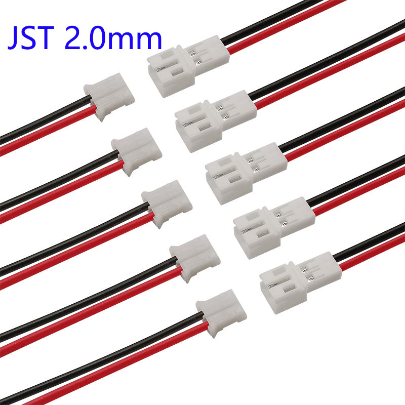 Mini JST 2 Pin Plug Jack Connector Cable Set, Male Female Electronic JST