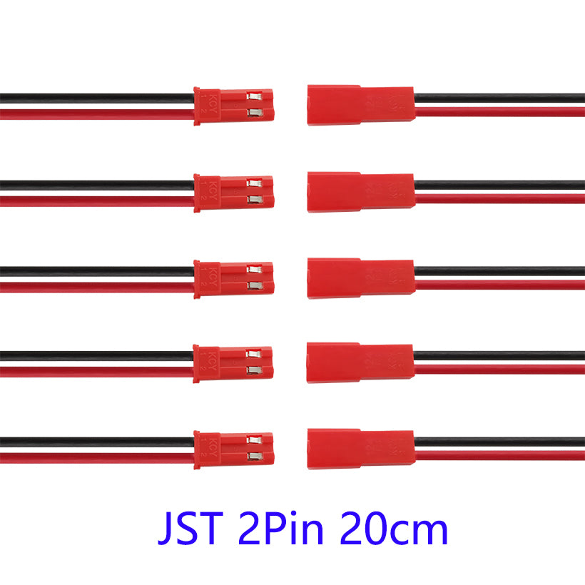 Mini JST 2 Pin Plug Jack Connector Cable Set, Male Female Electronic JST