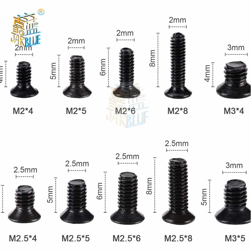 Laptop Notebook Screws Set, Flat Head Phillips Screws Kit for Small Computer & Electronics Repair