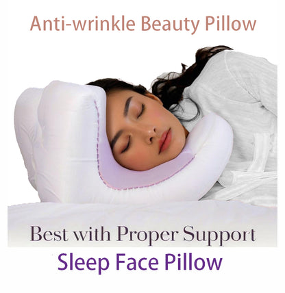 Luxury Memory Foam Face Pillow With Free White Satin Pillowcase For Beauty Sleep Anti Wrinkles Agin