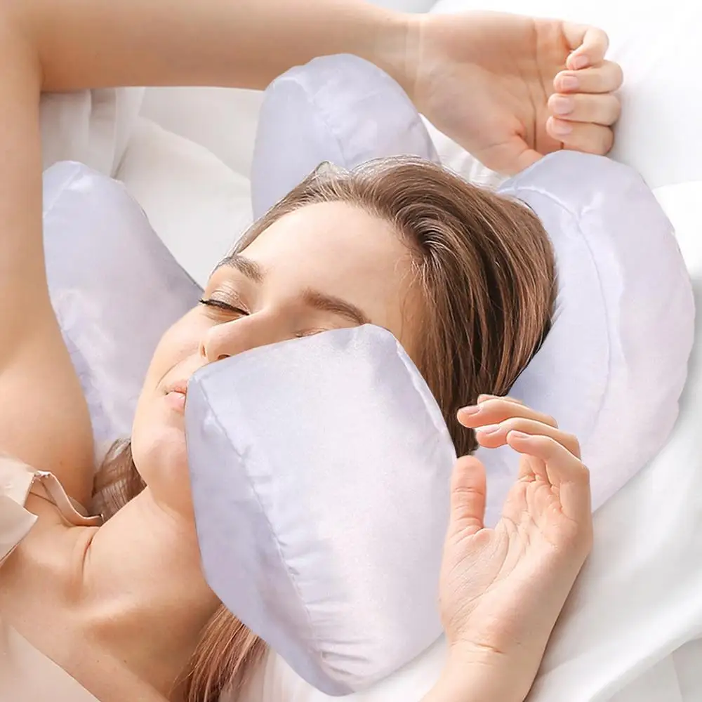 Luxury Memory Foam Face Pillow With Free White Satin Pillowcase For Beauty Sleep Anti Wrinkles Agin
