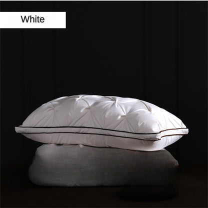Luxury Goose Down Pillow White Cotton Pillow Cover Rectangle, 5-Star Hotel Sleep Experience with Low-Mid-high Pillows