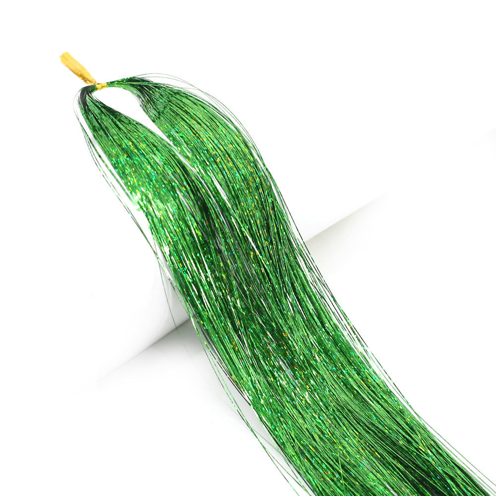 Long Sparkle Hair Tinsel Extension Glitter Shiny Strands For Women Braiding Headdress Party Hippie  9