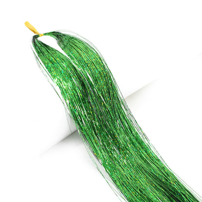 Long Sparkle Hair Tinsel Extension Glitter Shiny Strands For Women Braiding Headdress Party Hippie  9