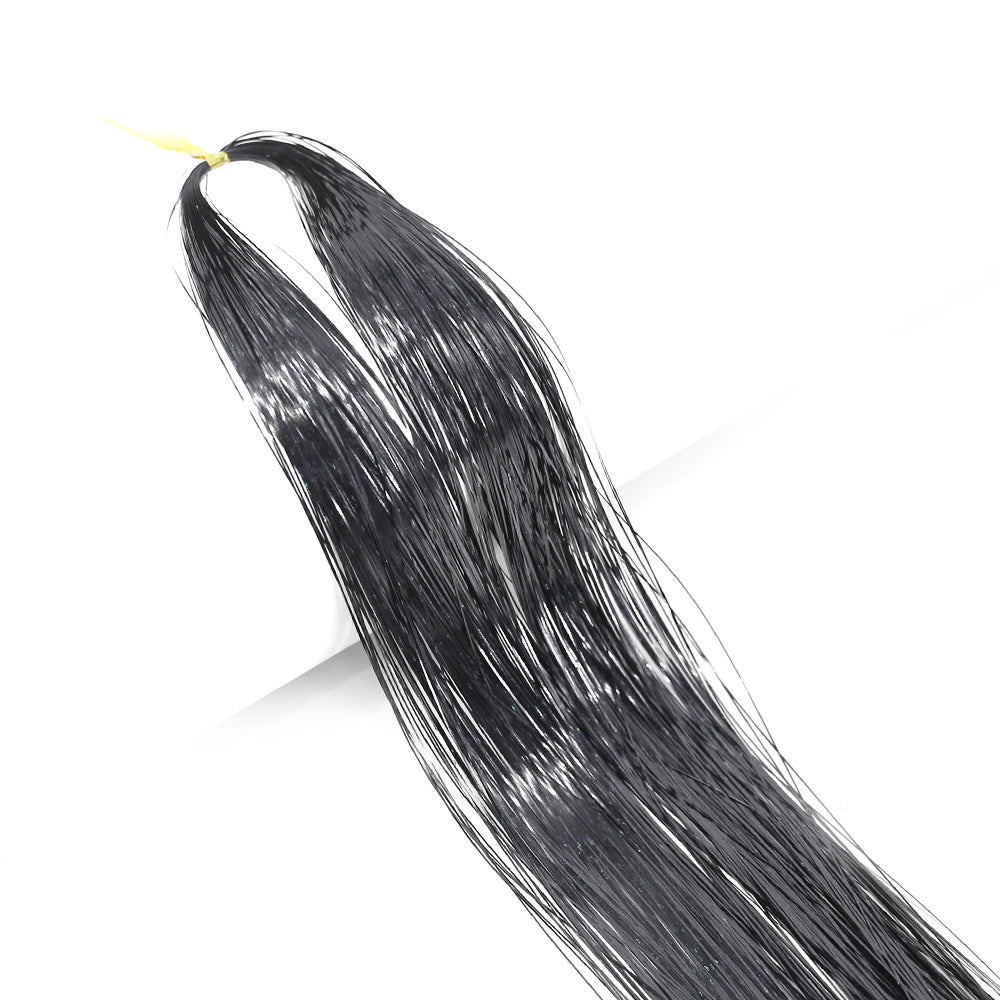Long Sparkle Hair Tinsel Extension Glitter Shiny Strands For Women Braiding Headdress Party Hippie  13