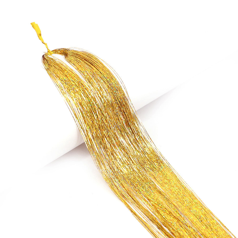 Long Sparkle Hair Tinsel Extension Glitter Shiny Strands For Women Braiding Headdress Party Hippie  17