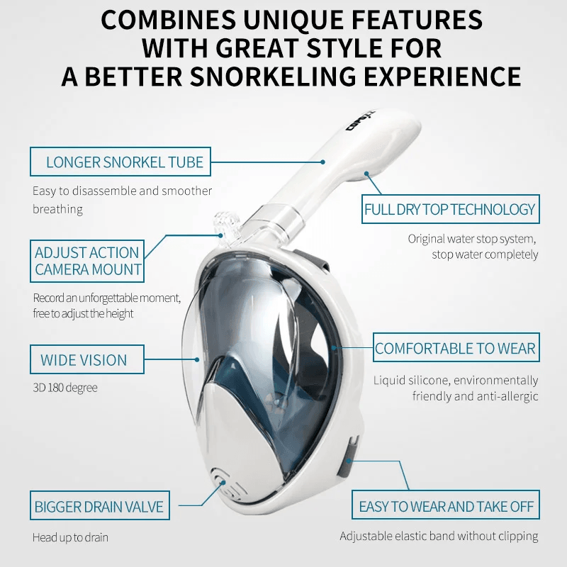 Full Face Snorkeling Mask With Anti Fog Design For Adults 1