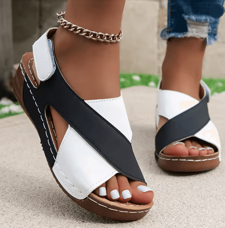 BreezeStride Lightweight Peep Toe Wedge Sandals 1