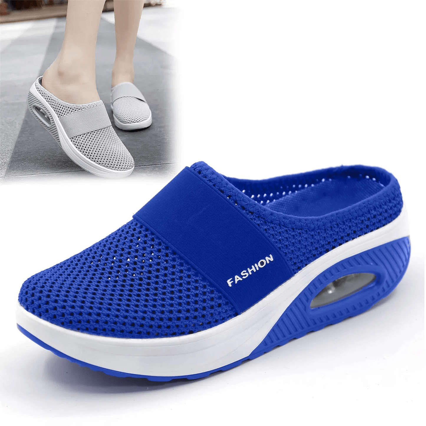 Womens SlipOn Mesh Walking Sandals With Arch Support And Soft Sole 7