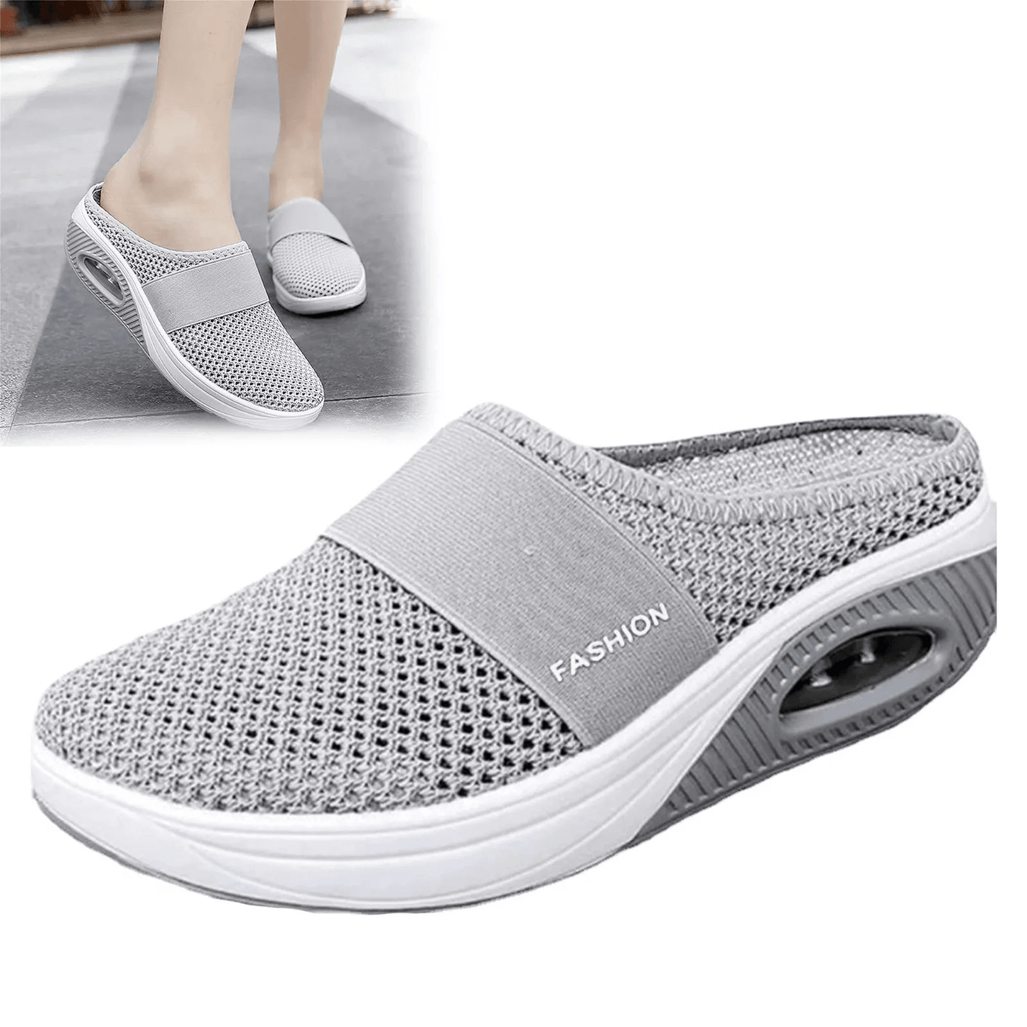 Womens SlipOn Mesh Walking Sandals With Arch Support And Soft Sole 8