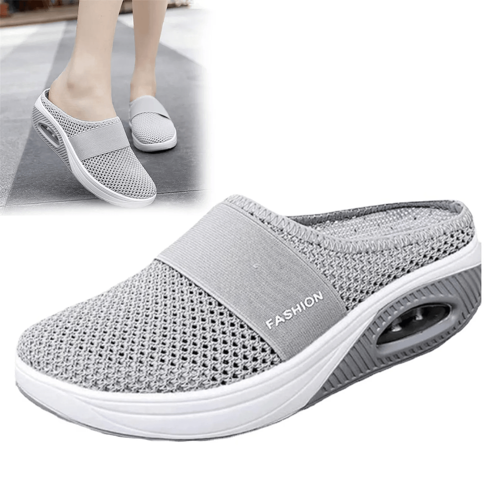 Womens SlipOn Mesh Walking Sandals With Arch Support And Soft Sole 8