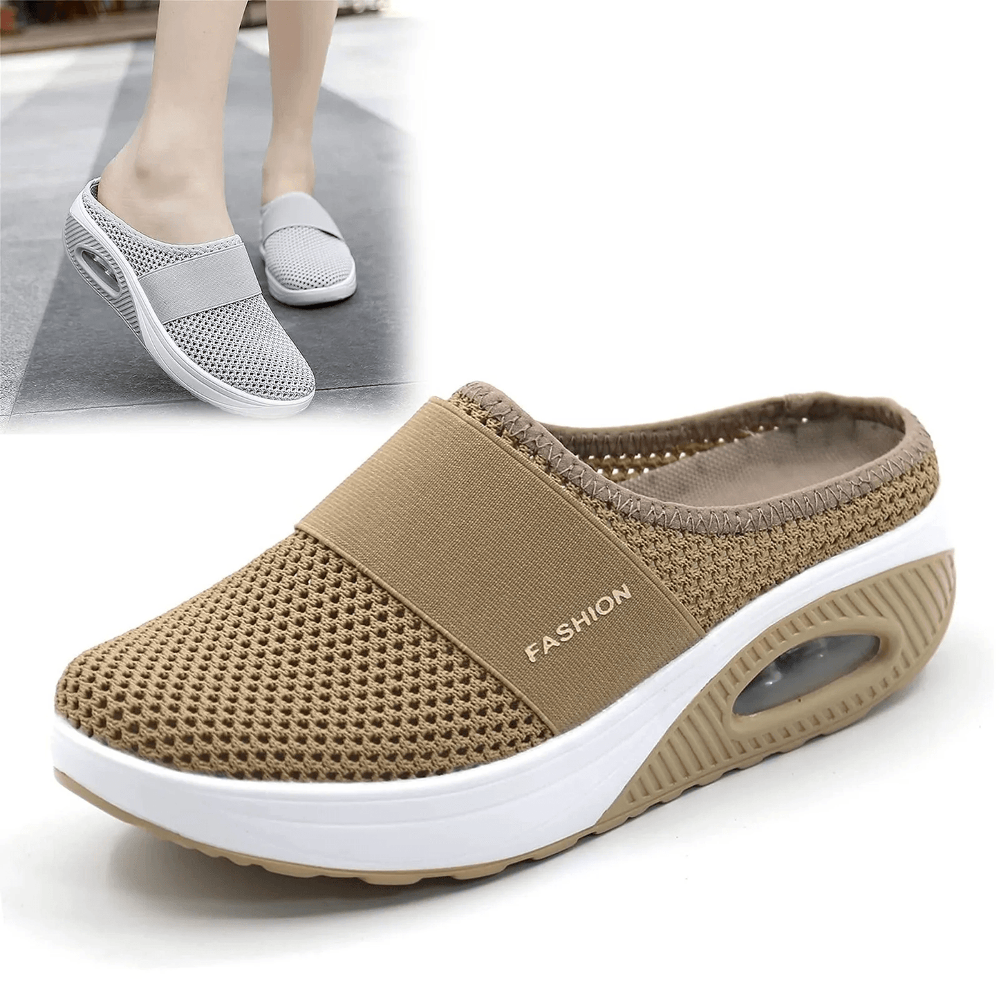 Womens SlipOn Mesh Walking Sandals With Arch Support And Soft Sole 12