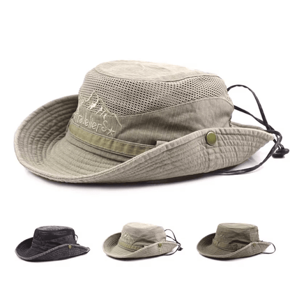Mens Breathable Outdoor Mesh Bucket Hat for Summer Hiking and Sun Protection