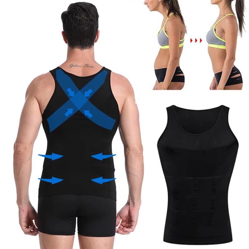Mens Slimming Compression Vest Tummy Control Shapewear Undershirt 0
