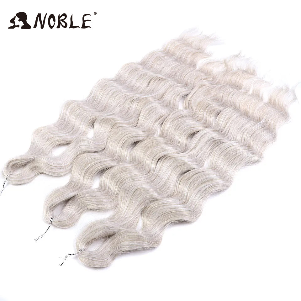 Noble Hair Synthetic Loose Deep Wave Braiding Hair Extensions Ombre Blonde Twist Crochet Curly Water Wave Braid