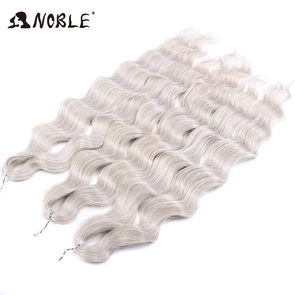 Noble Hair Synthetic Loose Deep Wave Braiding Hair Extensions Ombre Blonde Twist Crochet Curly Water Wave Braid
