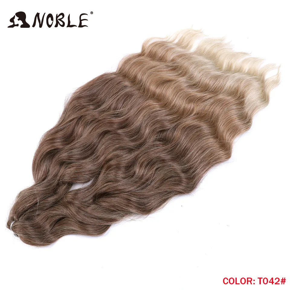 Noble Hair Synthetic Loose Deep Wave Braiding Hair Extensions Ombre Blonde Twist Crochet Curly Water Wave Braid