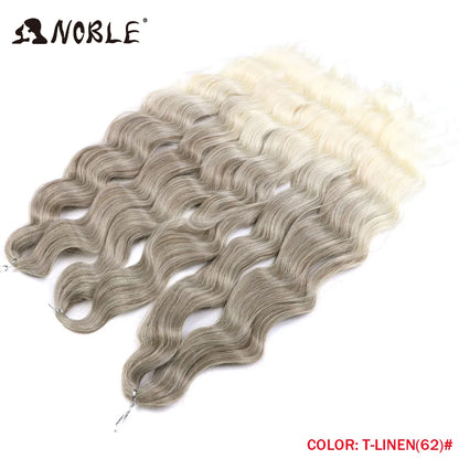 Noble Hair Synthetic Loose Deep Wave Braiding Hair Extensions Ombre Blonde Twist Crochet Curly Water Wave Braid