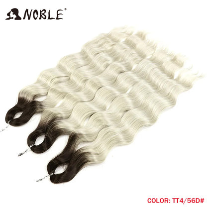 Noble Hair Synthetic Loose Deep Wave Braiding Hair Extensions Ombre Blonde Twist Crochet Curly Water Wave Braid