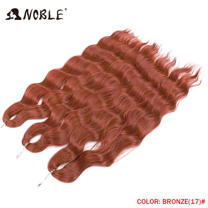 Noble Hair Synthetic Loose Deep Wave Braiding Hair Extensions Ombre Blonde Twist Crochet Curly Water Wave Braid