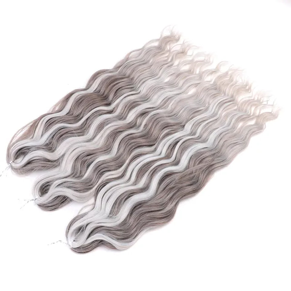 Noble Hair Synthetic Loose Deep Wave Braiding Hair Extensions Ombre Blonde Twist Crochet Curly Water Wave Braid