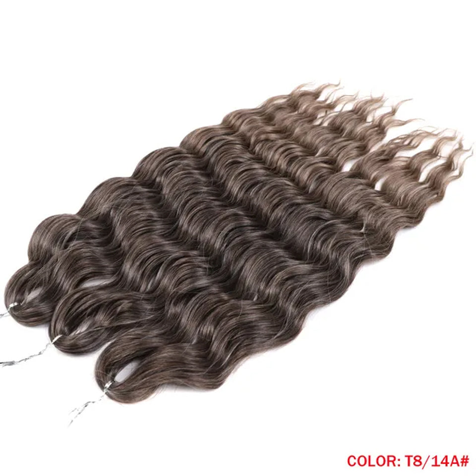 Noble Hair Synthetic Loose Deep Wave Braiding Hair Extensions Ombre Blonde Twist Crochet Curly Water Wave Braid
