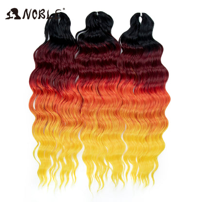 Noble Hair Synthetic Loose Deep Wave Braiding Hair Extensions Ombre Blonde Twist Crochet Curly Water Wave Braid