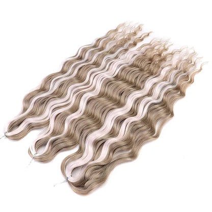 Noble Hair Synthetic Loose Deep Wave Braiding Hair Extensions Ombre Blonde Twist Crochet Curly Water Wave Braid