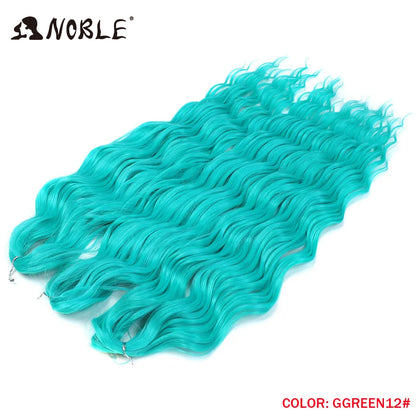 Noble Hair Synthetic Loose Deep Wave Braiding Hair Extensions Ombre Blonde Twist Crochet Curly Water Wave Braid