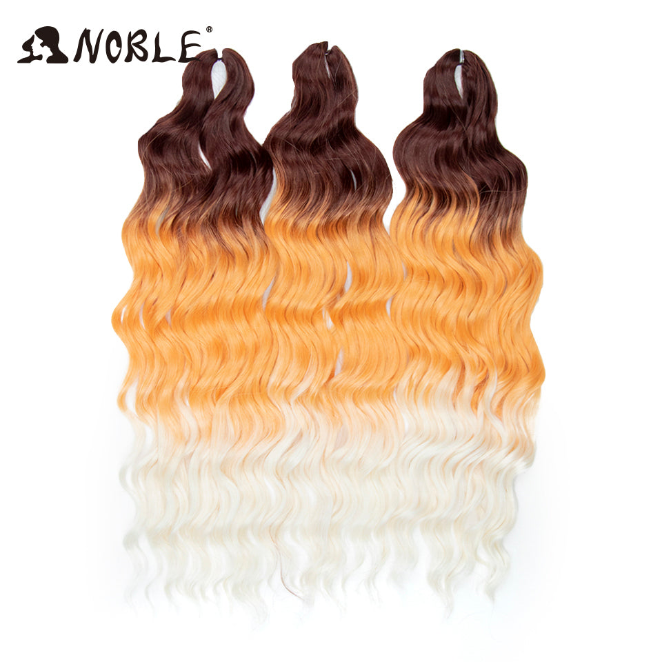 Noble Hair Synthetic Loose Deep Wave Braiding Hair Extensions Ombre Blonde Twist Crochet Curly Water Wave Braid