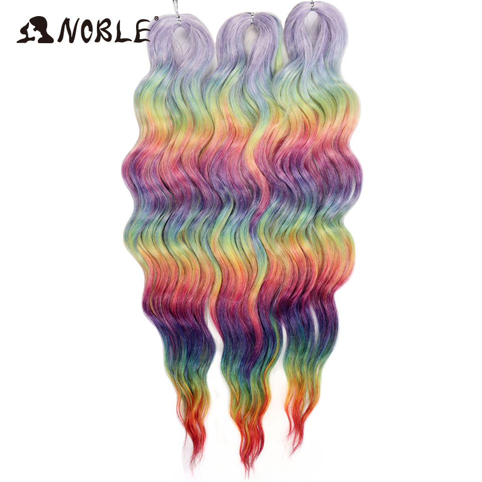 Noble Hair Synthetic Loose Deep Wave Braiding Hair Extensions Ombre Blonde Twist Crochet Curly Water Wave Braid