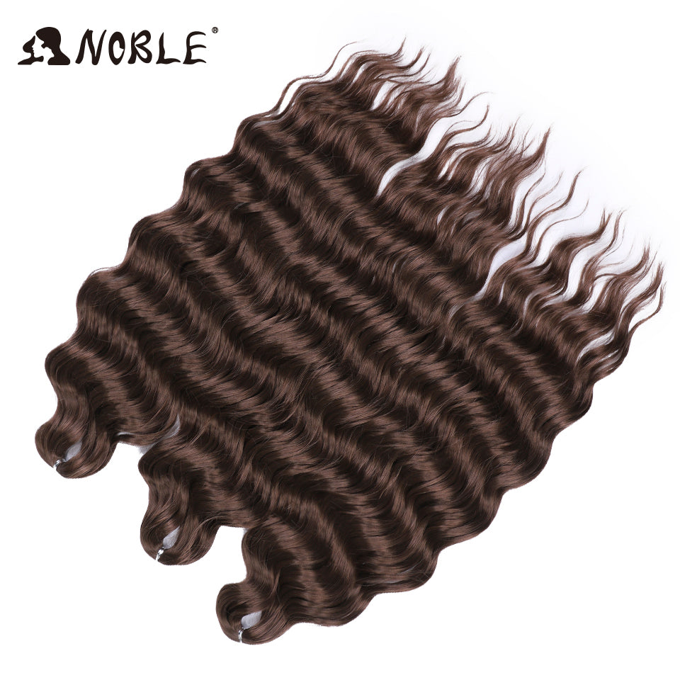 Noble Hair Synthetic Loose Deep Wave Braiding Hair Extensions Ombre Blonde Twist Crochet Curly Water Wave Braid